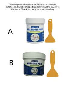100g/500g White Wall Repair Paste, Best Choice For Removing Wall Stains, Perfect Gift For Family And Friends, Suitable For White Walls, Effectively Repairs Wall Cracks, Nail Holes And Scratches, Home Wall Repair Filler, Graffiti Repair Agent, Grout, Used For Repairing Peeling, Cracks, Holes, White Household Caulking, Odorless Wall Repair Paste - A - View 9
