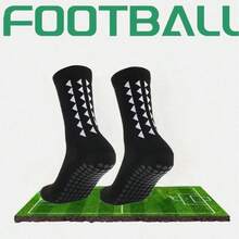 10/5/3/1 双装男士防滑硅胶抓地足球袜，透气吸湿中筒袜，多功能设计 - 彩色 - 查看 3