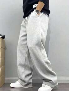 This Men's Casual Sweatpants Feature A Loose, Straight-Leg With A Fleece Comfort And Drape.Suitable Both Indoor And Outdoor Wear, It Also Makes A Great Couples.Pants Are Made Of% Polyester Fabric And Have A Drawstring Waistband Adjustable Fit, Available In Multiple Colors. - 黑色 - 查看 11