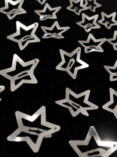 Prisilhas De Cabelo Estrela Prata Kit Com 10 Unidades Para Uso Diário  Fofo  Festa  Casual    Ferro    Estrela    Todas