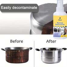 Agente descontaminante para eliminar el fondo de la sartén, removedor de escala ennegrecida de la cocina, pulidor de metal para el hogar, eliminador de manchas de aceite del horno, rociador para placas que elimina el óxido y la grasa - Líquido - Ver 11