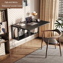 mesa de restauranteEscritorio FlotanteEscritorio Plegable Pared Escritorio de Pared Escritorio Flotante con Estante de Almacenamiento 2 Piezas.  42 * 52 CM - Color retro - Ver 4