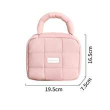 Bolsa de almacenamiento portátil, bolsa de almacenamiento de color dopamina, bolsa de cosméticos, gran capacidad. - 1 rosa - Ver 2