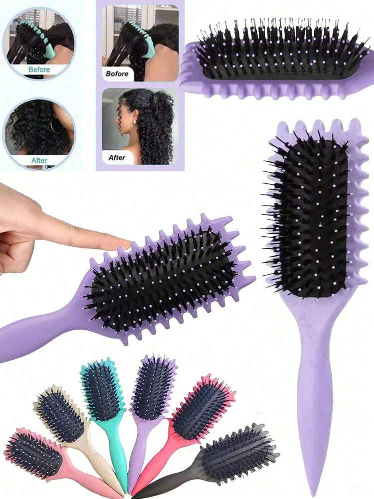 0150623540004 Hair Brushes - EU+UK 2026 Curling Styling Comb - Featuring Bristles And Special Design For Curly Hair, Suitable For Men And Women To Shape And Style Curly Hair, Reducing Pulling And Separation. Essential Hairstyling Tool, Product And Accessory For Salons, Beauty Parlors, Travel, Back To School, Vacation, Etc., As Well As Women's Hairstyling Accessories. - Multicolor - View 11