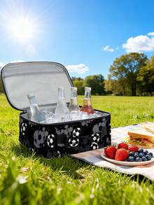 儿童午餐盒保温软袋，返校午餐袋，可重复使用保温便携午餐盒，男女通用防漏保冷手提袋 - 黑色 - 查看 10