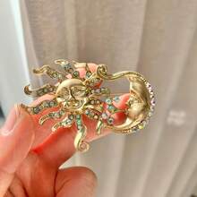 Celestial Double Brooch - Gold Sun And Moon Evening Dress Accessory - A - 查看 3