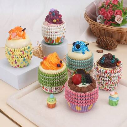 100pcs Easter Pattern Cupcake Liners, Cake Paper Cups For Family Gathering, Holiday Party Cake Cups, Perfect For Easter