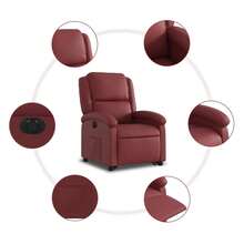 vidaXL Poltrona relax con meccanismo di sollevamento elettrico,  color bordeaux - Giallo - Visualizzare 8