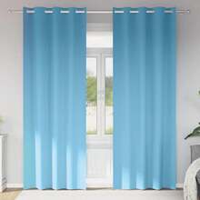 vidaXL 2 Stück Verdunkelnde Vorhänge Mit Ringen, Himmelblau, 245 X 140 Cm - one-size - View 1