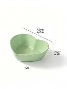 2pcs Plastic Heart-Shaped Sauce Dishes, Home Kitchen Seasoning Plates - Multicolor - View 2