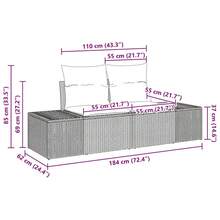 vidaXL 9-Teiliges Gartensofaset Mit Kissen, Hellgrau, Poly-Rattan - Grey - View 11