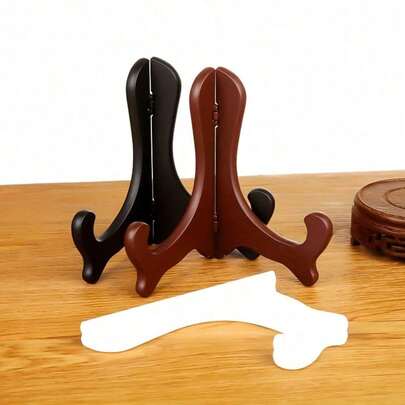 2 piezas - Estante de exhibición plegable, estante de bandeja de pintura de yeso, base transparente de plástico decorativa, estante de exhibición de bandeja de pastel de té, estante de exhibición de bandeja, estante de exhibición de bandeja de tazón, base de pastel de té Pu'er, soporte para marco de foto de artesanía