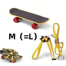 一套可调节乌龟牵引绳和趣味滑板，训练背带和乌龟龙须蜥蜴小型宠物，宠物龟玩具，乌龟配件 - 彩色 - 查看 7