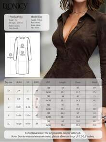 DONICY 优雅女士连衣裙，女士春夏新款麂皮领单排扣荷叶边喇叭袖衬衫裙，时尚复古通勤优雅酒红色A字迷你连衣裙，适合约会和购物 - 酒紅色 - 查看 5