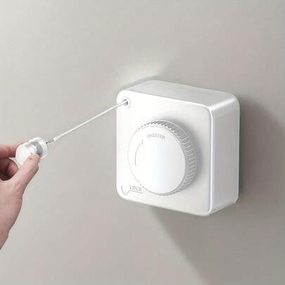 Invisible Square Clothes Drying Rope, A Magic Tool For Hanging Clothes On The Balcony And In The Bathroom. It's A Rope Type, Punch-Free, Retractable Stainless Steel Wire Rope Clothes Drying Rack For Indoor Use., Clotheslines