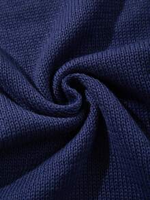 Top tricoté à col rond, manches courtes, style décontracté, ample, déchiré et délavé, style minimaliste streetwear, printemps/été, unisexe - Bleu azur - Voir 10