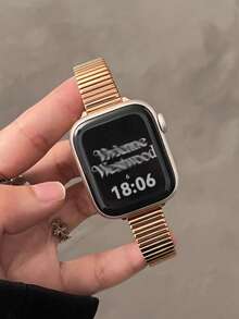 1条优雅玫瑰金不锈钢表带，兼容 38/40/41/42/44/45/46/49mm Series 1/2/3/4/5/6/7/8/9/10/11/SE/Ultra，适合商务、休闲、日常佩戴，女士礼物表带配件 - 玫瑰金 - 查看 11