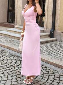 Đầm dạ hội màu hồng gợi cảm, khoét sâu, hở lưng, dáng đuôi cá, thích hợp cho nữ, phù hợp cho các buổi hẹn hò, ngày Valentine, đi chơi, tiệc sinh nhật, họp mặt và ăn tối. - Hồng - Xem 4