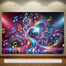 2D Flat, 1Pc, Dance Floor Music, Polyester Photography 2D Background Cloth Flags, Indoor And Outdoor Banner Decorations, Studio Props, Festival, Party And Birthday Decoration Supplies - 1PCS - View 5