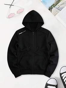 Women's Hooded Sweatshirt Jacket, All-Season Wear, Street Casual Style, Comfortable And Versatile, Great For Travel, Fitness And Commuting. - Black - View 5