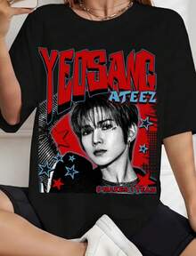 Retro Yeosang Atee T-Shirt, Atee 2025 World Tour In Your Fantasy Shirt, Atee Golden Hour Part 2 Shirt, Atee Members Kpop Shirt Sweater - 黑色 - 查看 1