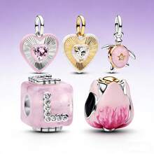 1件925纯银镀层马形吊坠，饰以红色和粉色珐琅工艺，适合DIY手链、项链、钥匙扣装饰，是圣诞节、万圣节、返校季、母亲节、周年纪念日、情人节送给女性的理想礼物。 - 多色+防氧化密封袋 - 查看 4