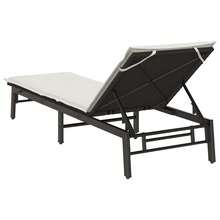 vidaXL Sonnenliege Mit Auflage Schwarz Poly-Rattan - B - View 8