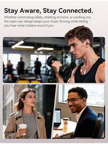 Open Ear Clip-On Wireless Earbuds With Mic, Bluetooth 5.4 Open-Ear Headphones, Ultra Lightweight Secure Fit, 58H Battery Life, Waterproof Sports Earphones For Running, Gym, Workouts, Small Ears & Glasses Wearers - 彩色 - 查看 5