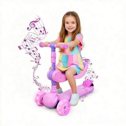 ANDROMEDA INC Scooter Monopatin Infantil Plegable con Luz y Sonido