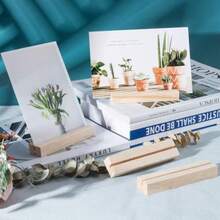 mesa de restaurante10 Piezas Porta Menús con Números de Mesa Soporte Ajustable para Tarjetas de Felicitación Localización y Menús Ideal para Bodas Restaurantes Cafeterías y Eventos - Color de madera - Ver 5