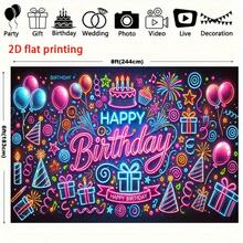 2D Flat, 1Pc, Bright Birthday Words, 1 Party Banner, Suitable For Home, Background Decoration, Indoor And Outdoor Activities, Festival Celebrations, Rooms And Gardens, Multi-Functional Themes - 1PCS - View 4