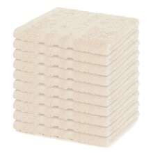 Lavea® 10er Seiftuch Set, 30 x 30 cm, 1OO% Baumwolle Frottier 500 g/m², Gästehandtücher und kleine Waschlappen, pflegeleicht 60 °C, Frottierserie Elena, ideal für Bad und Gäste WC, Creme-1559 - Creme - Übersicht 1