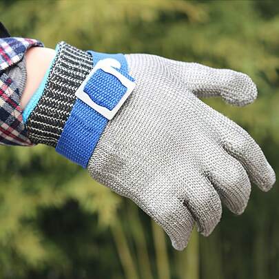 2 Pieces / 1 Set High Quality Nylon And Steel Wire Fishing Glove Lightweight, Durable Comfortable For Kitchen, Bathroom, Toilet, And Outdoor