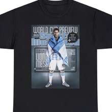 Lionels Messis Argentina Soccer World Cup Sports Illustrated Tee Shirt1 - 黑色 - 查看 1