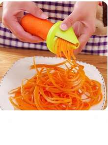 1pc Multifunctional Spiral Vegetable And Fruit Peeler, Grater - Suitable For Potatoes, Carrots, Radishes, Etc - Multicolor - View 4