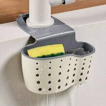 Kitchen Drain Basket Kitchen Sink Drain Dishwashing Cloth Storage Hanging Drain Basket Faucet Sponge Storage Rack,Non-Slip Kitchen Mats For Sink Side, Natural And Hygienic Kitchen Essential For Home And Kitchen Room Decor, Part Of Your Cozy Fall& Winter Styles And Christmas Decorations - White - View 2