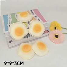 逼真煎蛋造型慢回弹软胶玩具，缓解压力解压玩具 - 彩色 - 查看 3