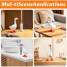 Premium Desk Goose Statue-Resin Desktop Goose With Magnetic Beak Used Storage,I Nteresting Office Table Goose Decoration, Suitable Bathroom, Kitchen,Dormitory, Garden Decoration - 1 - 查看 8