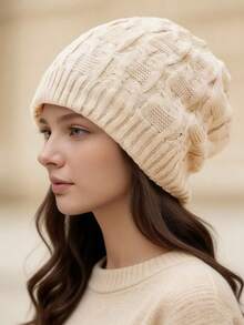 1pc Or 2pcs Unisex Thick Thermal Lined Slouchy Beanie, Fashion Winter Hat, Warm Ear Protection, Suitable For Daily Wear, Skating, Skiing, Autumn/Winter - Multicolor - View 3