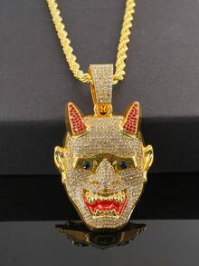 1pc European & American Fashion New Oni Demon Pendant, Stylish & Powerful Men's Pendant Necklace - Ghost Pendant Necklace - View 19