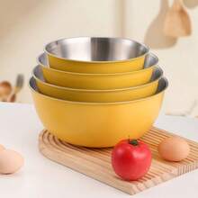 3pcs/Set Stainless Steel Mixing Bowls, Convenient For Kitchen Prep And Storage, Marked Measuring Cups, Suitable For Salad, Baking, Whipping - Deep Round Mixing Bowl Set, Mother's Day Gifts, Items For Mom, Baking Supplies - Salad Bowl - View 7