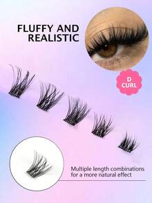 110pcs Natural D-Curl Fluffy False Eyelash Clusters, Salon-Level Lash Volume & Length, Easy Application, Reusable, Comfortable - D - View 5