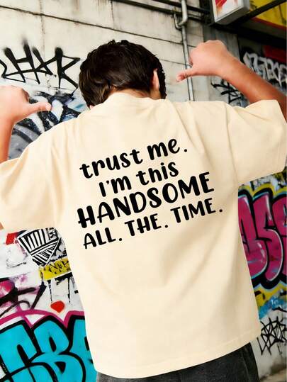 Tween Boy Slogan "Believe Me, I've Always Been This Way" Funny Letter Print T-Shirt, Suitable For Casual, Event, Streetwear, Fashionable Boy Summer Top