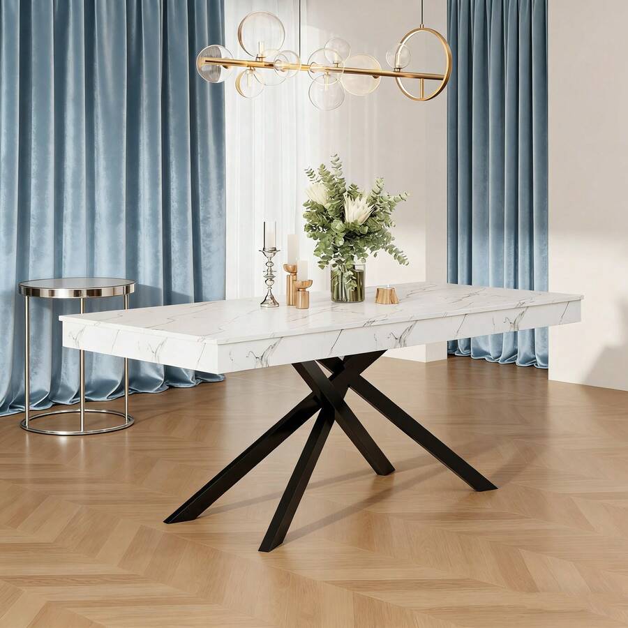 Dining Tables - White + MDF - View 1