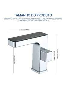 Torneira Misturador Monocomando Banheiro Inteligência Led - Prateado - Brilhante - Falar - Visão 2