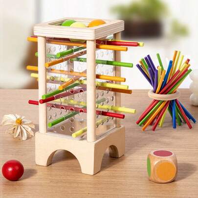 Early Education Wooden Three In One Drawing Stick Game, Color Cognition Puzzle Parent-Child Interaction Board Game, Focus Balance Toy, Color Cognition Puzzle Parent-Child Interaction Board Game, Focus Balance Toy, Puzzle Board Game, Children's Color Cognition Focus Balance Early Education Toy, Drawing Stick Color Classification, Pitching Montessori Wooden Toys