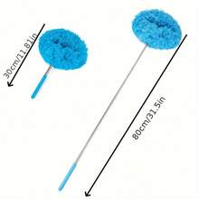 Long-Handled Reusable Microfiber Ceiling Fan Blade Cleaning Brush With Extension Pole For Cleaning Walls, Bookshelves, Furniture, And The Tops Of Doors And Windows. Suitable For Dust Removal - Orange - View 3