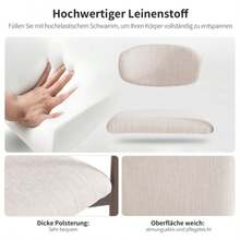 Higher Leinenstoff (4 Stück), Esszimmerstuhl, Make-Up-Stuhl, Leichter Luxus-Stuhl Im Modestil, Einfacher Moderner Stuhl, Ergonomischer Stuhl, Verstellbares Fußdesign - Beige + Linen - View 2