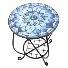 jjytFockety Mesa iliar de Ml Mesa de Patio Pequeña rativa de ierro Mesa de Centro para Exteres de Doble Capa para ardin Sala de Estar Dormito Oficina Balcon Uso en CMesa de centro exterior - 312 - Ver 7