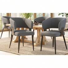 Dining Chairs - Grey + Fabric+Metal - View 8